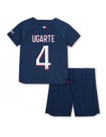 Paris Saint-Germain Manuel Ugarte #4 Domácí dres pro děti 2023-24 Krátký Rukáv (+ trenýrky)